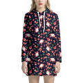 Cute Merry Christmas Pattern Print Pullover Hoodie Dress