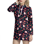 Cute Merry Christmas Pattern Print Hoodie Dress