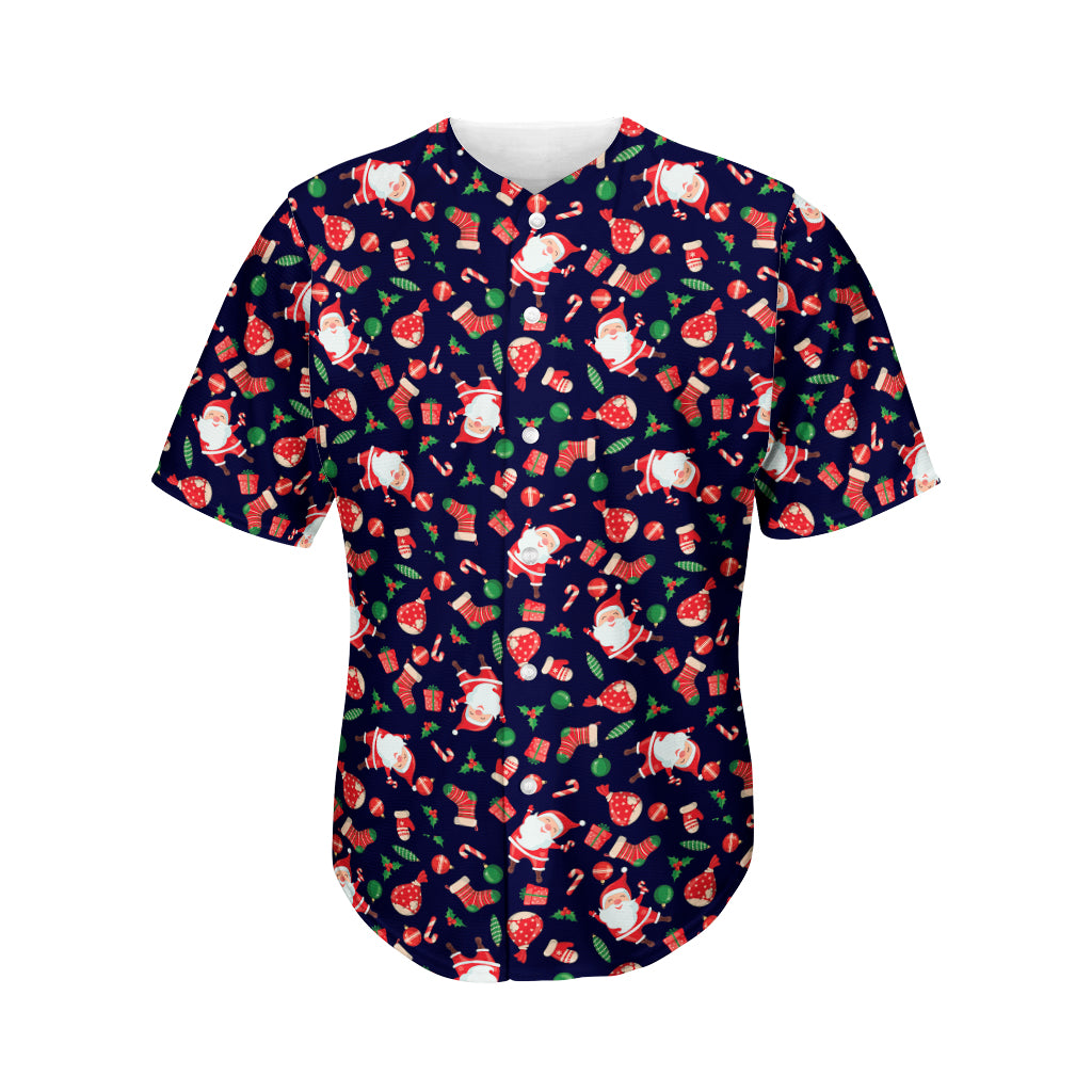 Cute Merry Christmas Pattern Print Men's Baseball Jersey