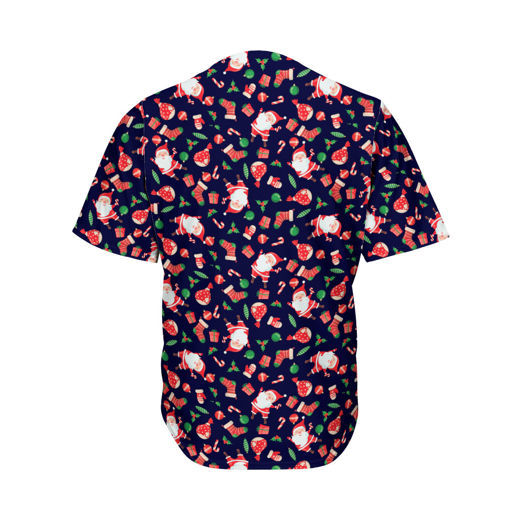 Cute Merry Christmas Pattern Print Men's Baseball Jersey