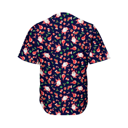 Cute Merry Christmas Pattern Print Men's Baseball Jersey