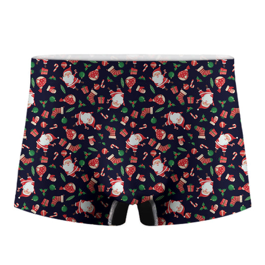 Cute Merry Christmas Pattern Print Men's Boxer Briefs
