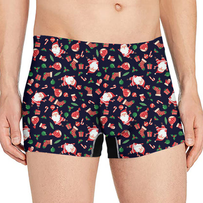 Cute Merry Christmas Pattern Print Men's Boxer Briefs