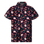 Cute Merry Christmas Pattern Print Men's Short Sleeve Shirt
