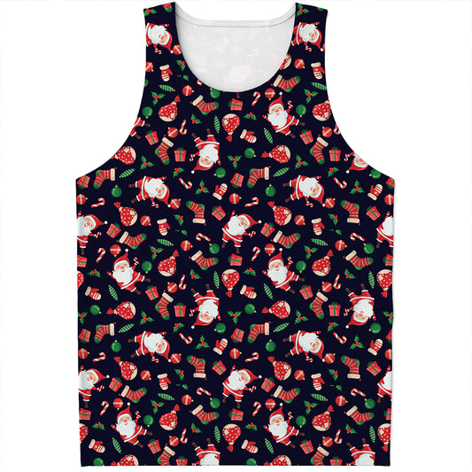 Cute Merry Christmas Pattern Print Men's Tank Top