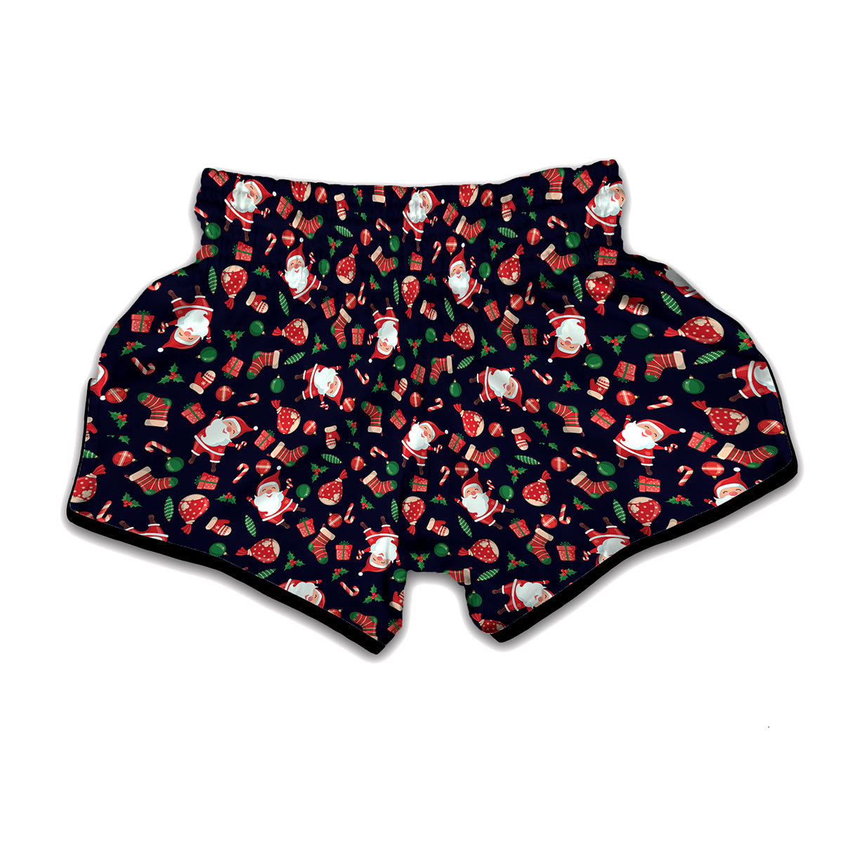 Cute Merry Christmas Pattern Print Muay Thai Boxing Shorts
