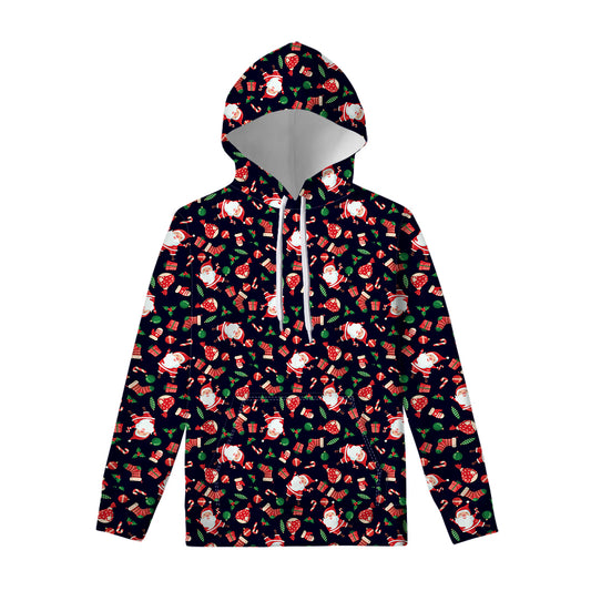 Cute Merry Christmas Pattern Print Pullover Hoodie