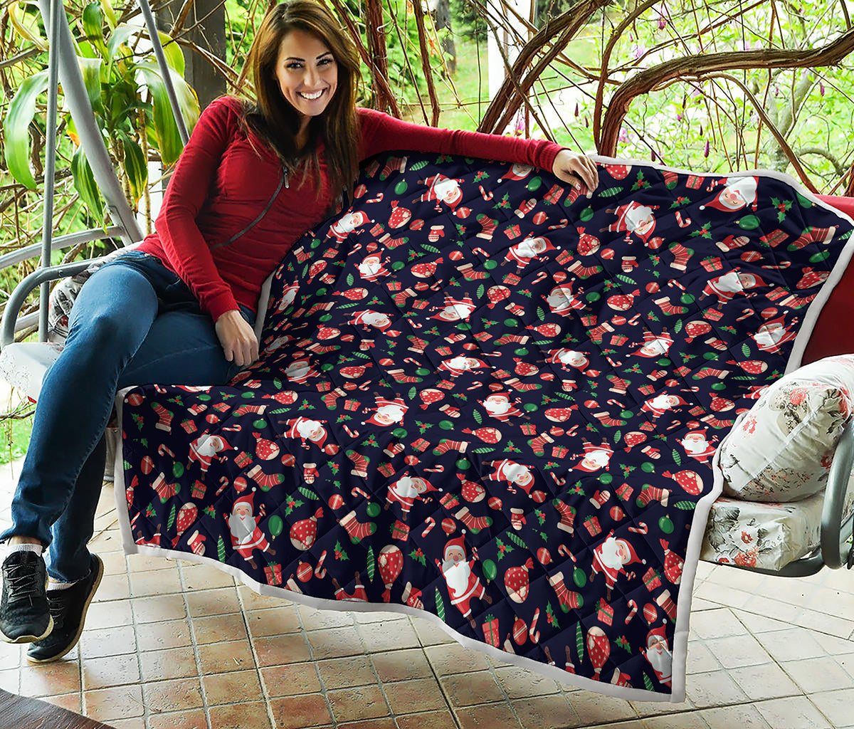 Cute Merry Christmas Pattern Print Quilt