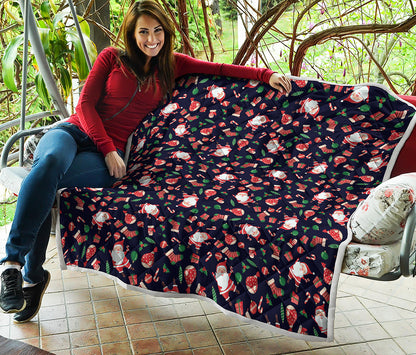 Cute Merry Christmas Pattern Print Quilt