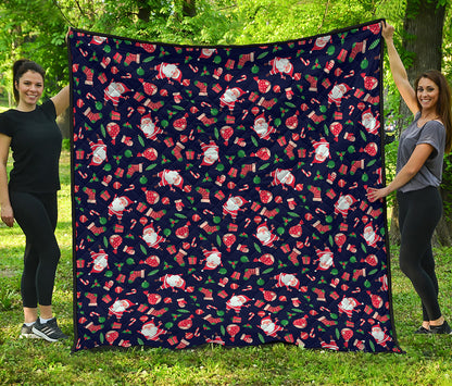 Cute Merry Christmas Pattern Print Quilt