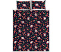 Cute Merry Christmas Pattern Print Quilt Bed Set