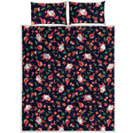 Cute Merry Christmas Pattern Print Quilt Bed Set