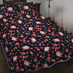 Cute Merry Christmas Pattern Print Quilt Bed Set