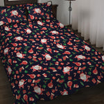 Cute Merry Christmas Pattern Print Quilt Bed Set