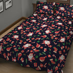 Cute Merry Christmas Pattern Print Quilt Bed Set