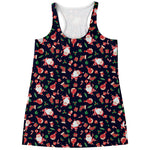 Cute Merry Christmas Pattern Print Women's Racerback Tank Top