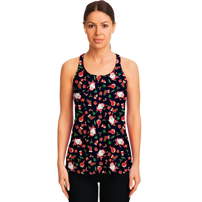 Cute Merry Christmas Pattern Print Women's Racerback Tank Top