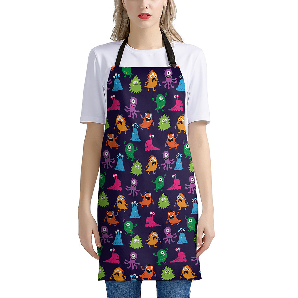 Cute Monster Pattern Print Apron