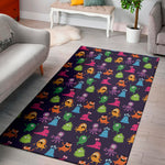 Cute Monster Pattern Print Area Rug