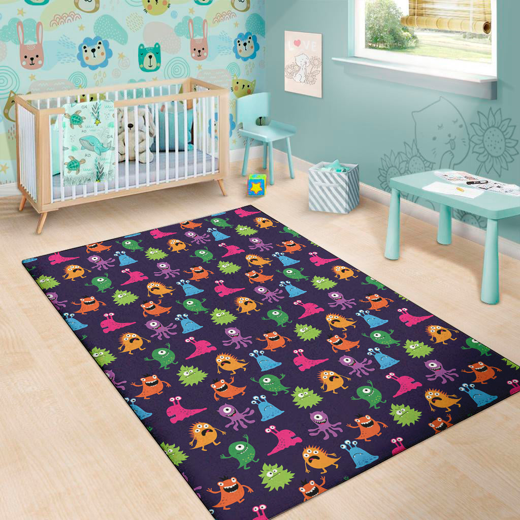 Cute Monster Pattern Print Area Rug