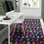 Cute Monster Pattern Print Area Rug