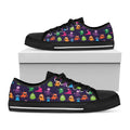 Cute Monster Pattern Print Black Low Top Sneakers