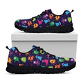 Cute Monster Pattern Print Black Running Shoes