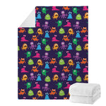 Cute Monster Pattern Print Blanket