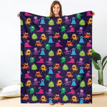 Cute Monster Pattern Print Blanket