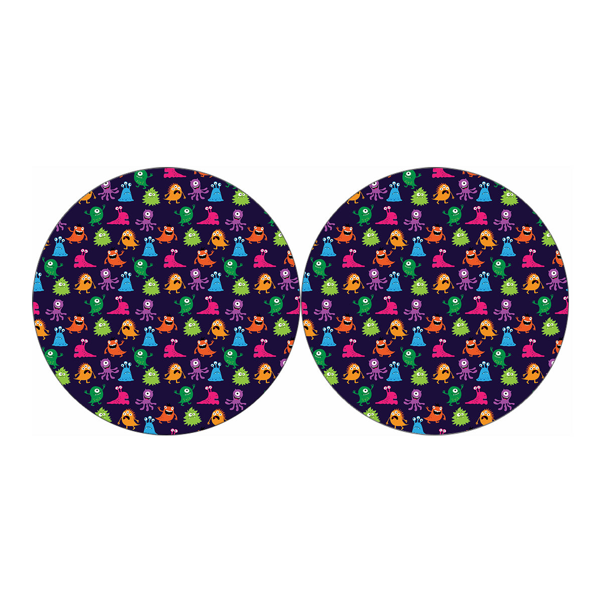 Cute Monster Pattern Print Car Coasters