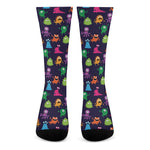 Cute Monster Pattern Print Crew Socks