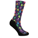 Cute Monster Pattern Print Crew Socks