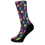Cute Monster Pattern Print Crew Socks