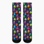 Cute Monster Pattern Print Crew Socks