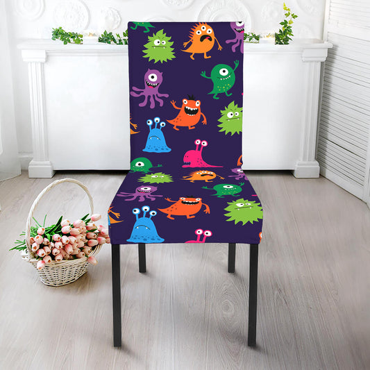 Cute Monster Pattern Print Dining Chair Slipcover