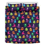 Cute Monster Pattern Print Duvet Cover Bedding Set
