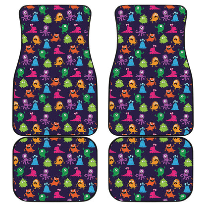 Cute Monster Pattern Print Front and Back Car Floor Mats