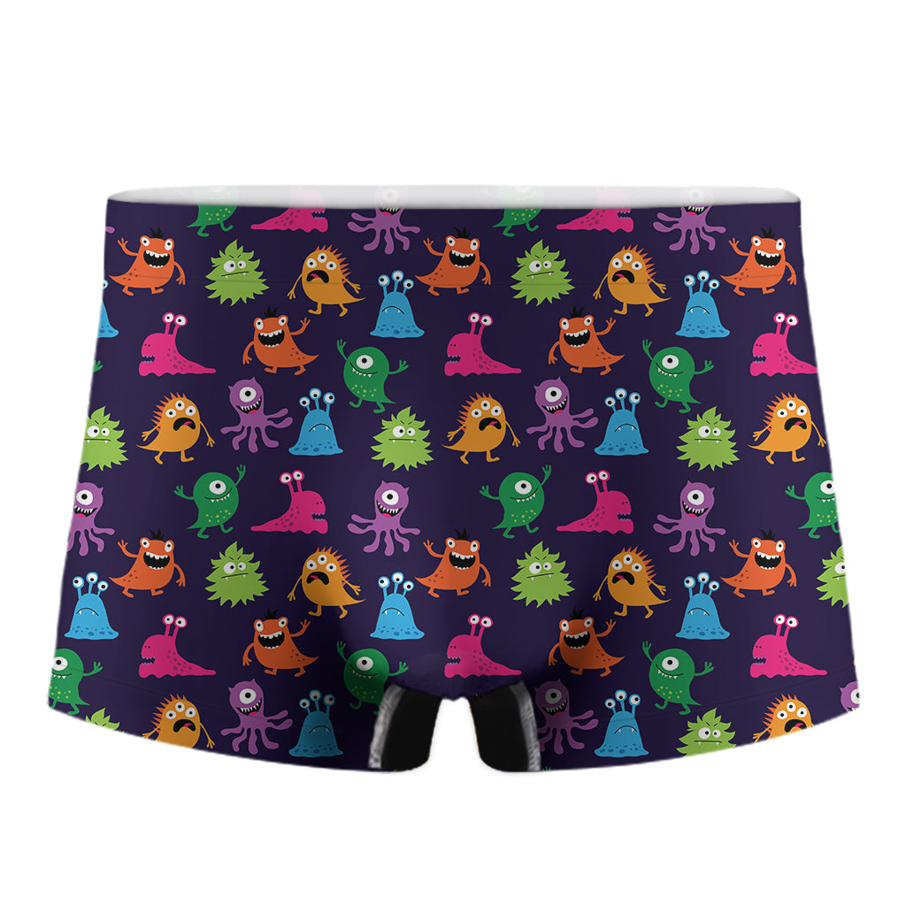 Cute Monster Pattern Print Men's Boxer Briefs
