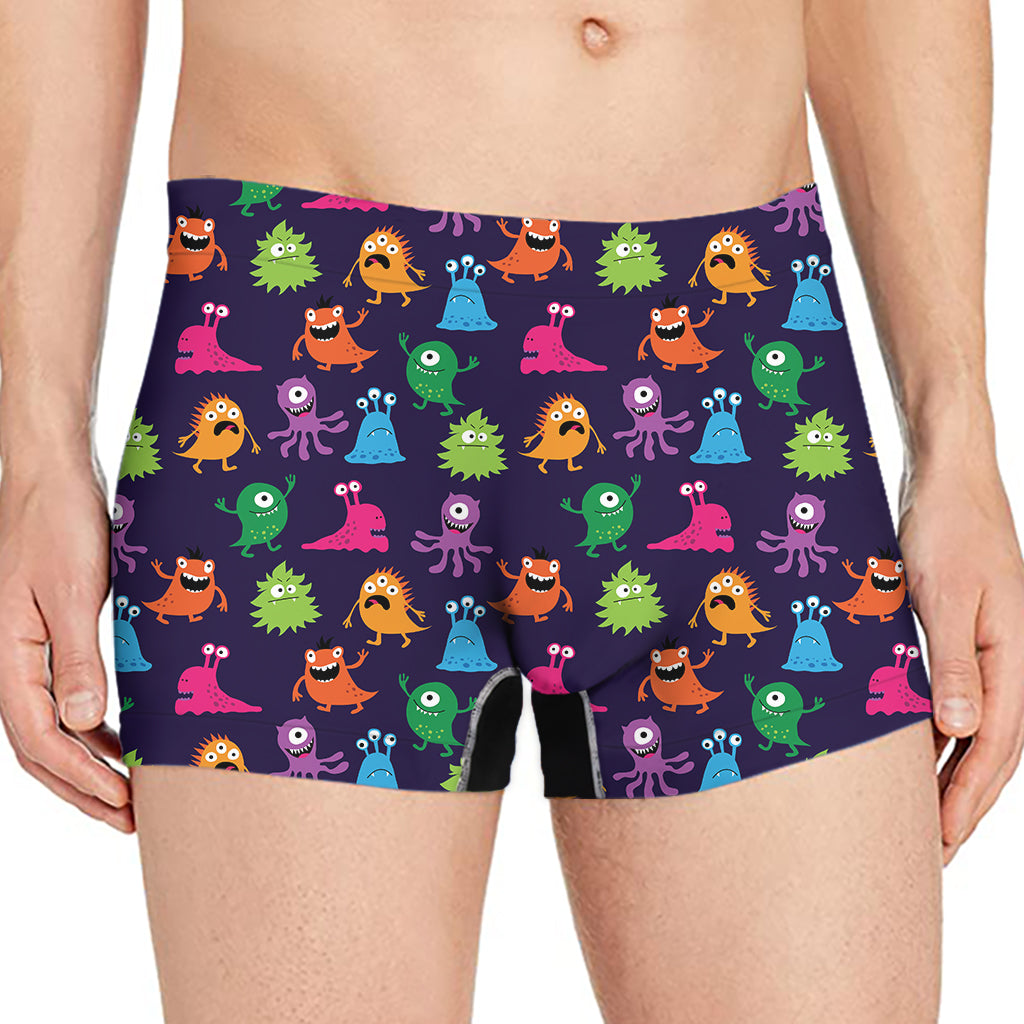 Cute Monster Pattern Print Men's Boxer Briefs