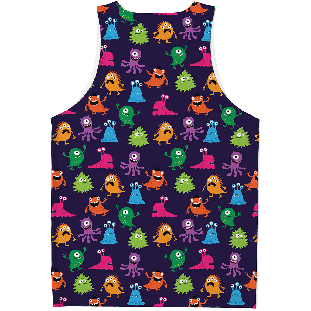 Cute Monster Pattern Print Men's Tank Top