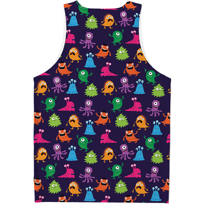 Cute Monster Pattern Print Men's Tank Top