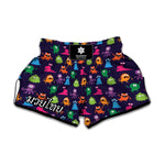 Cute Monster Pattern Print Muay Thai Boxing Shorts