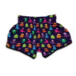 Cute Monster Pattern Print Muay Thai Boxing Shorts