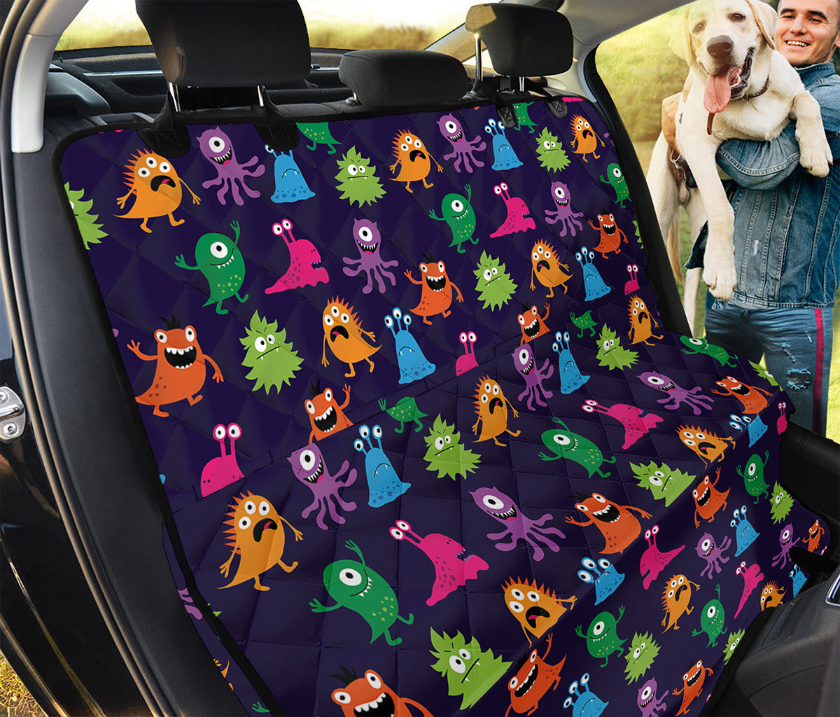 Cute Monster Pattern Print Pet Car Back Seat Cover