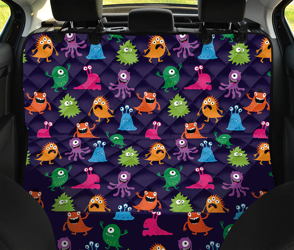 Cute Monster Pattern Print Pet Car Back Seat Cover