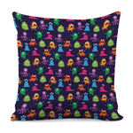 Cute Monster Pattern Print Pillow Cover
