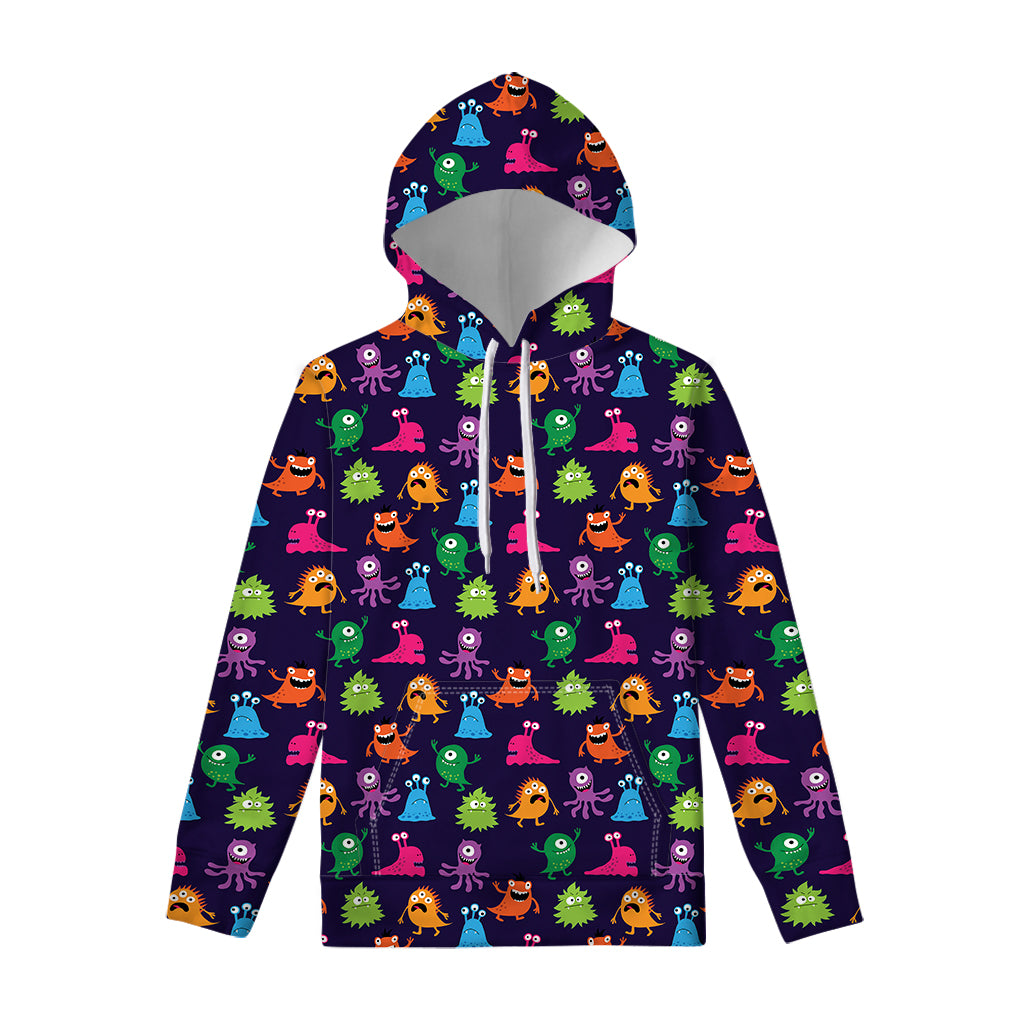 Cute Monster Pattern Print Pullover Hoodie