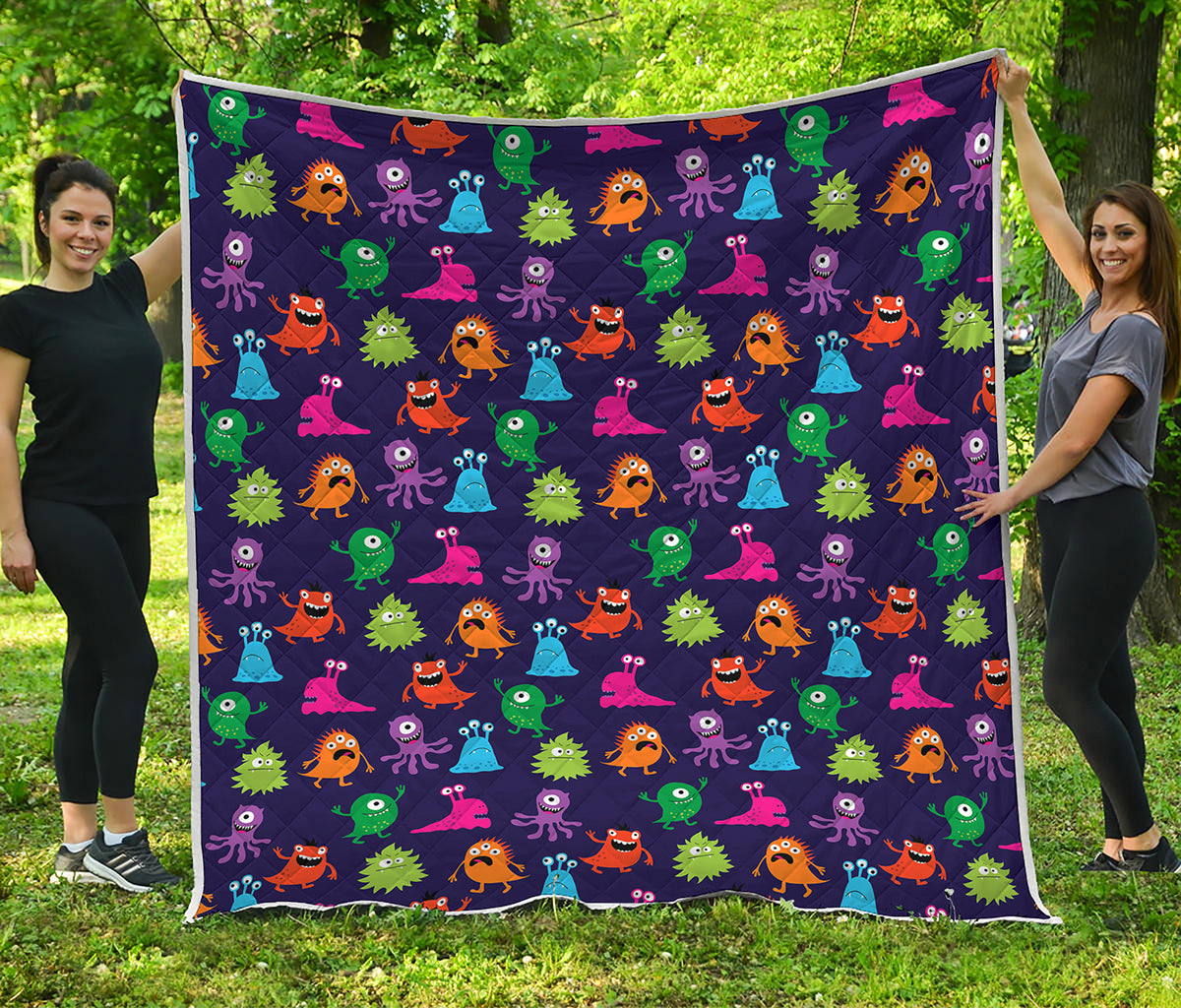 Cute Monster Pattern Print Quilt