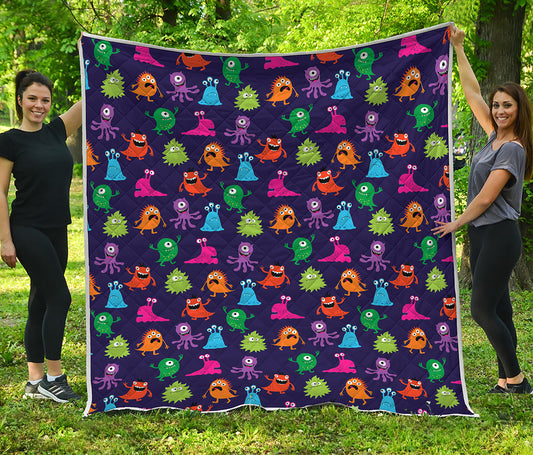 Cute Monster Pattern Print Quilt