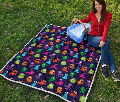 Cute Monster Pattern Print Quilt